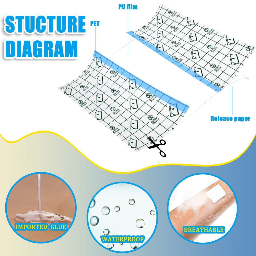 Nuanchu waterproof tattoo bandage in a transparent wrap on skin for easy visibility.