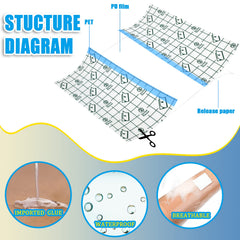 Nuanchu waterproof tattoo bandage in a transparent wrap on skin for easy visibility.