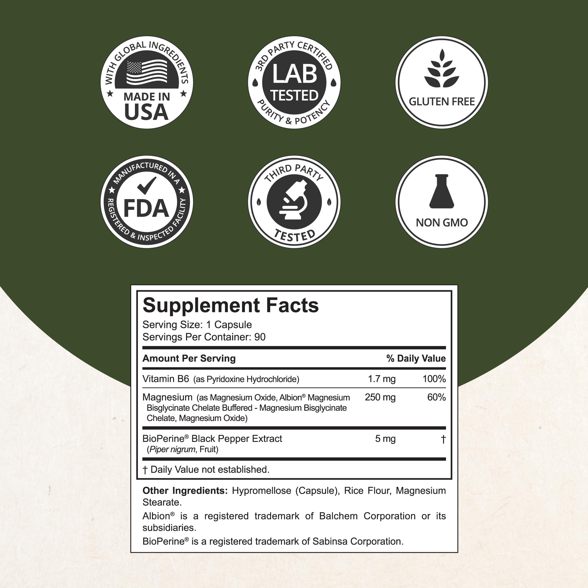 NuBest BioPerine black pepper extract label suggesting enhanced absorption.