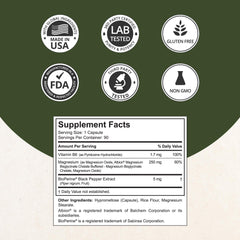 NuBest BioPerine black pepper extract label suggesting enhanced absorption.
