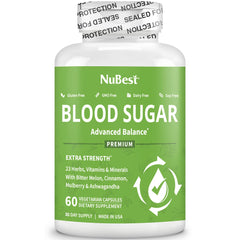NuBest Blood Sugar Advanced Formula capsules ready for daily use and easy dosing.