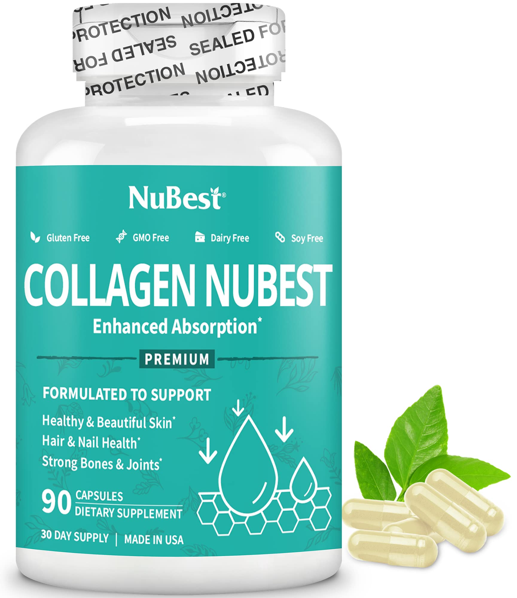 NuBest Collagen Super Collagen Peptides bottle for skin hydration