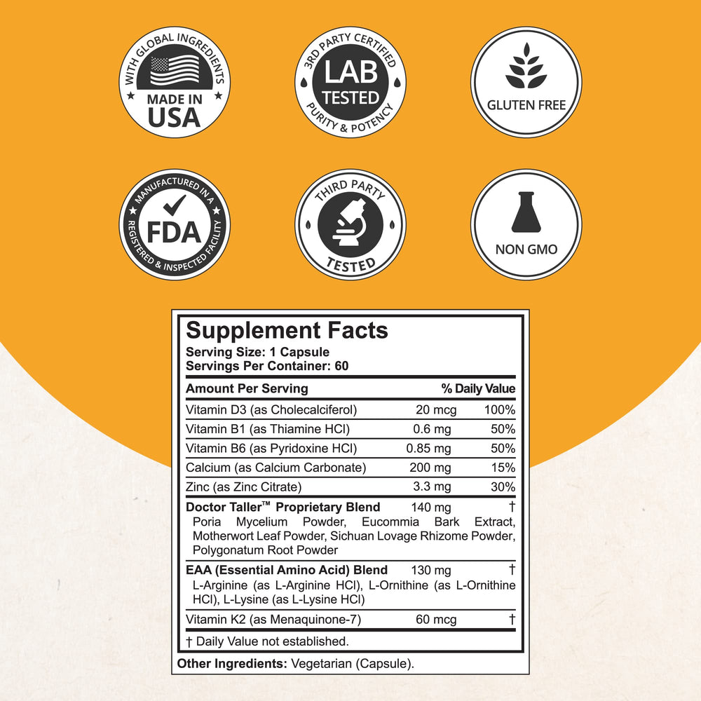 NuBest Doctor Taller label highlighting D3 and K2 ingredients