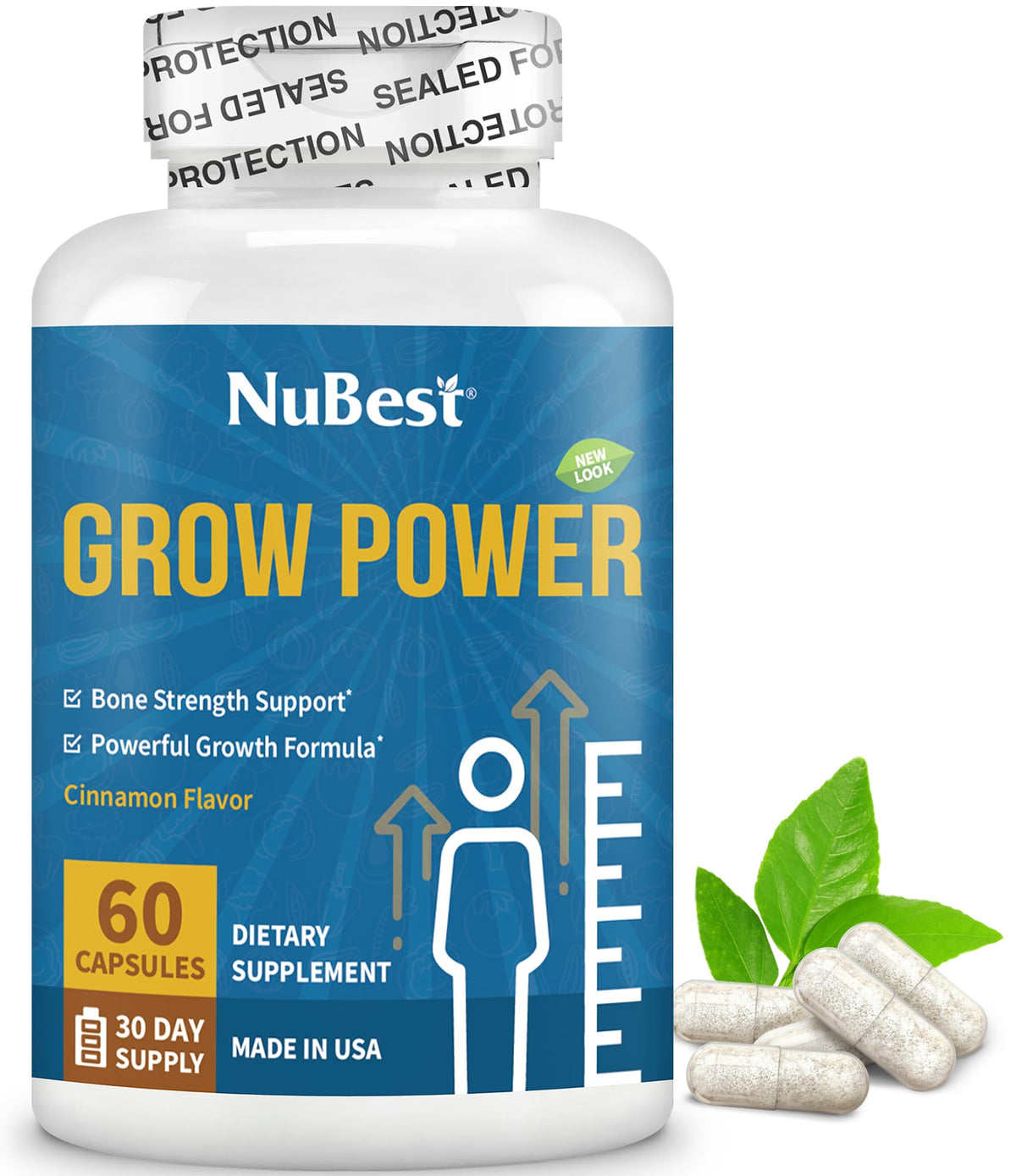 NuBest Grow Power bottle-front promotes bone health for active kids
