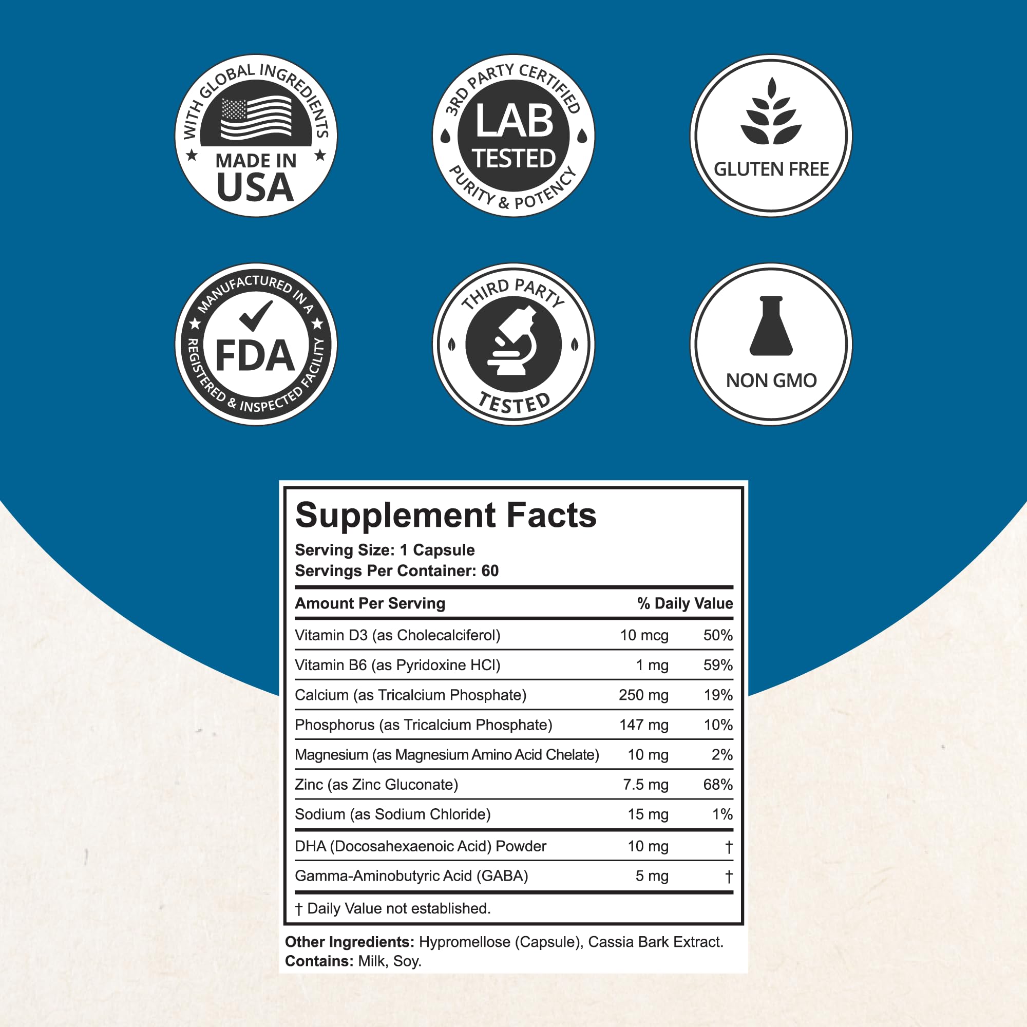 NuBest Grow Power capsules poured into a hand emphasizing daily routine and bone-support supplementation.
