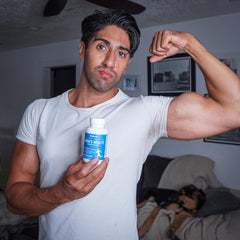 NuBest multivitamin for men vegan capsules in bottle show plant based formula