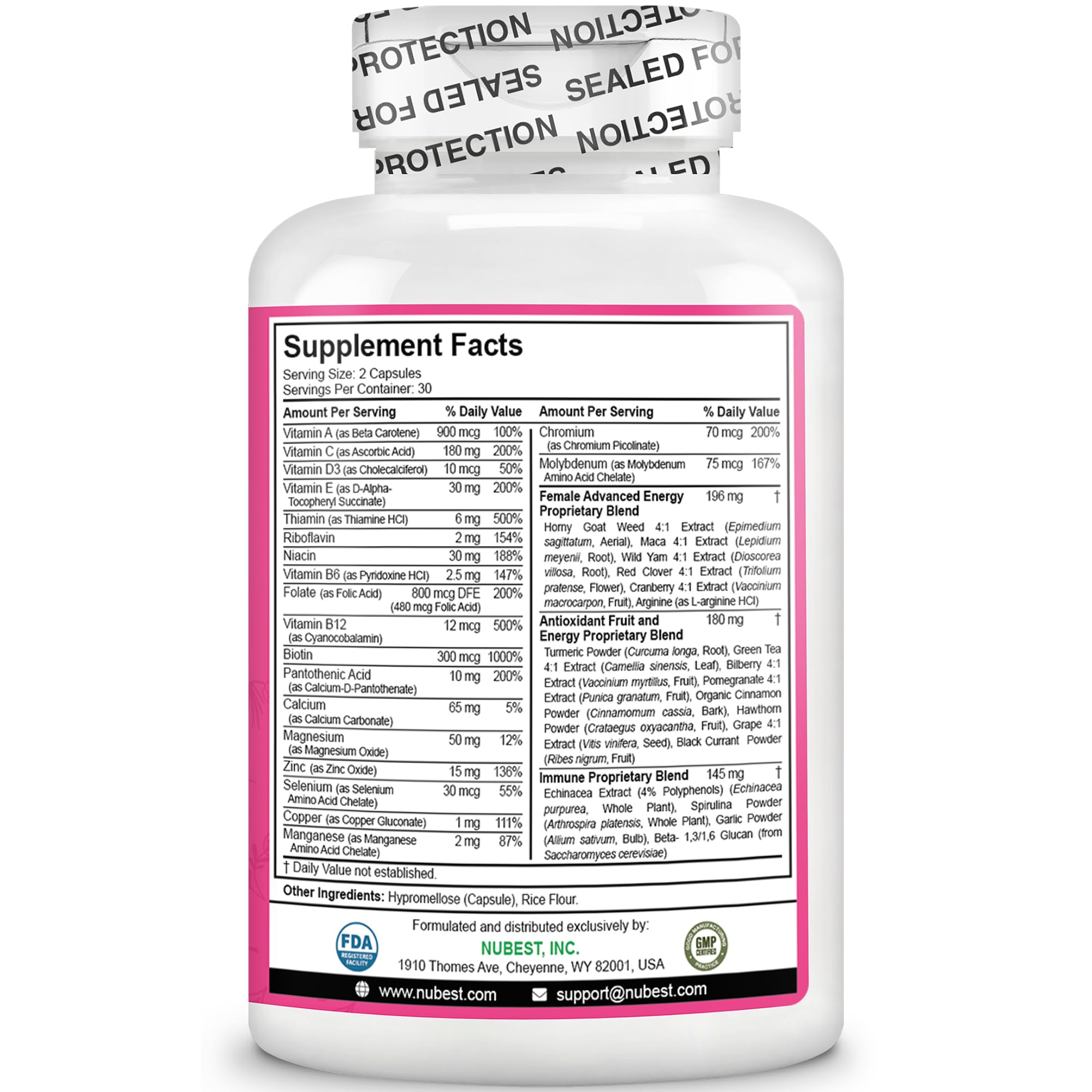 NuBest facility image confirms USA-made, FDA-registered production