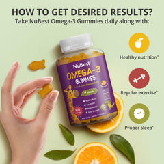 NuBest Omega-3 Gummies soft chews show a pleasant texture for easy daily intake.