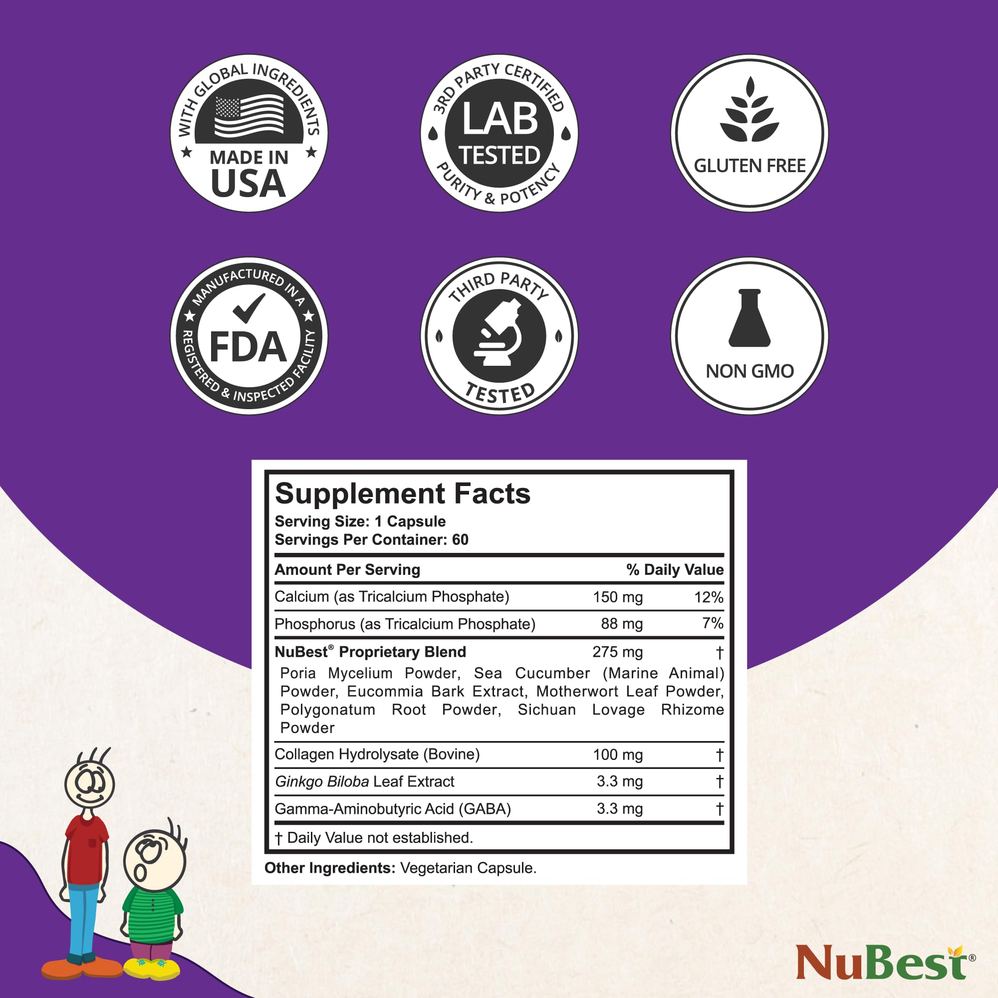 NuBest Tall on bedside table signaling restful sleep support.