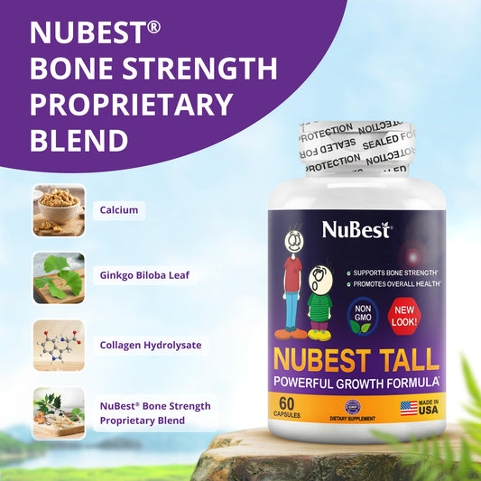 NuBest Tall capsules for children supporting growth and immunity.