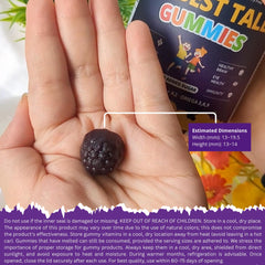 NuBest Tall Gummies ingredients list shows vegan, allergen-friendly formula.