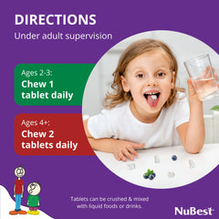NuBest Tall Kids calcium-d3-zinc: supports bone strength and immune foundations.