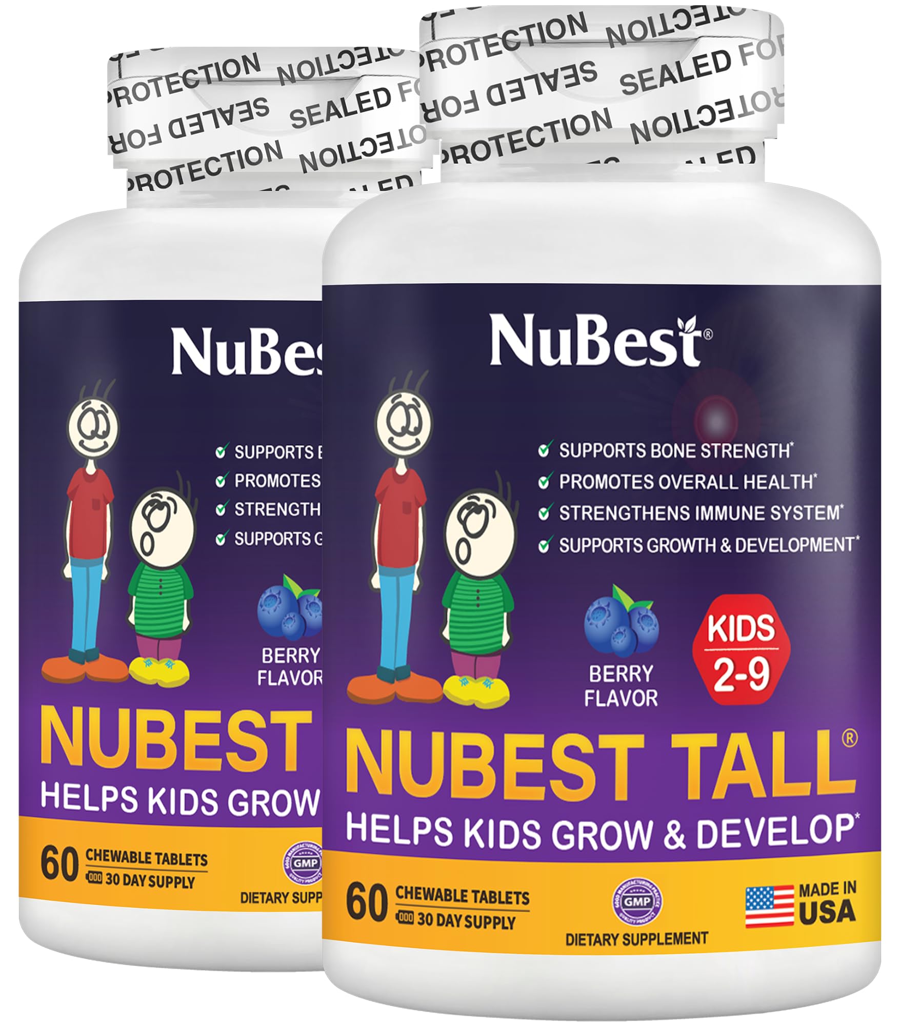 NuBest Tall Kids chewable berry tablets for daily nutrition support