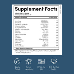 Close-up of Nucific capsules highlighting a convenient enzyme blend for meal digestion.
