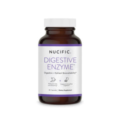 Nucific Digestive Enzyme Supplement bottle with capsules supports digestion and nutrient absorption.