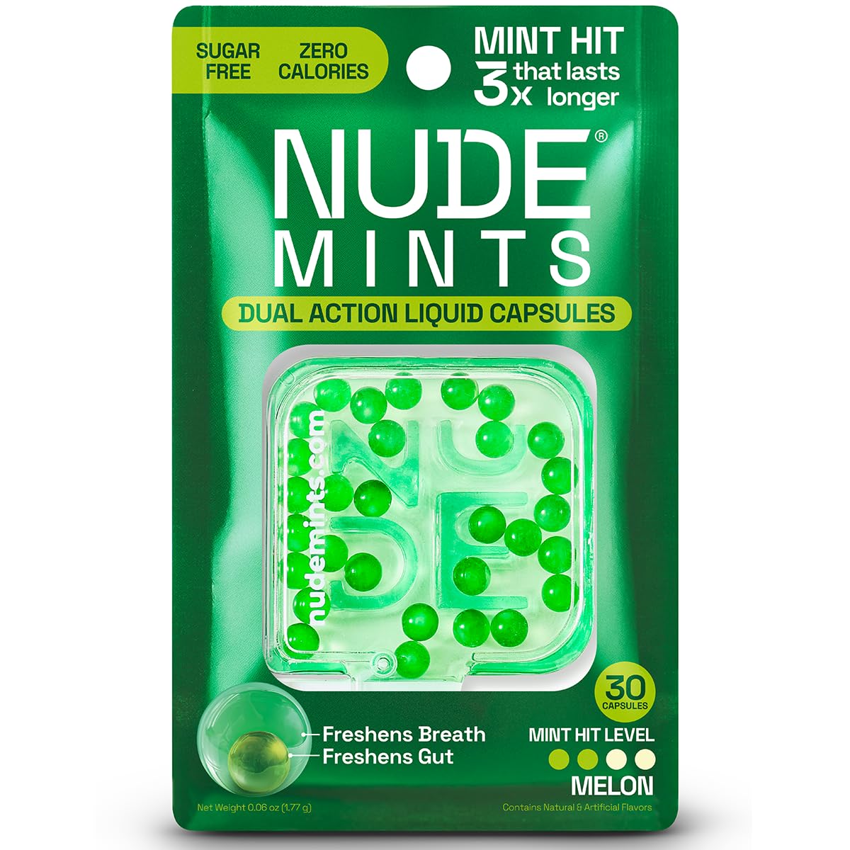 NUDE Mints double-action capsules deliver instant peppermint blast and lasting freshness