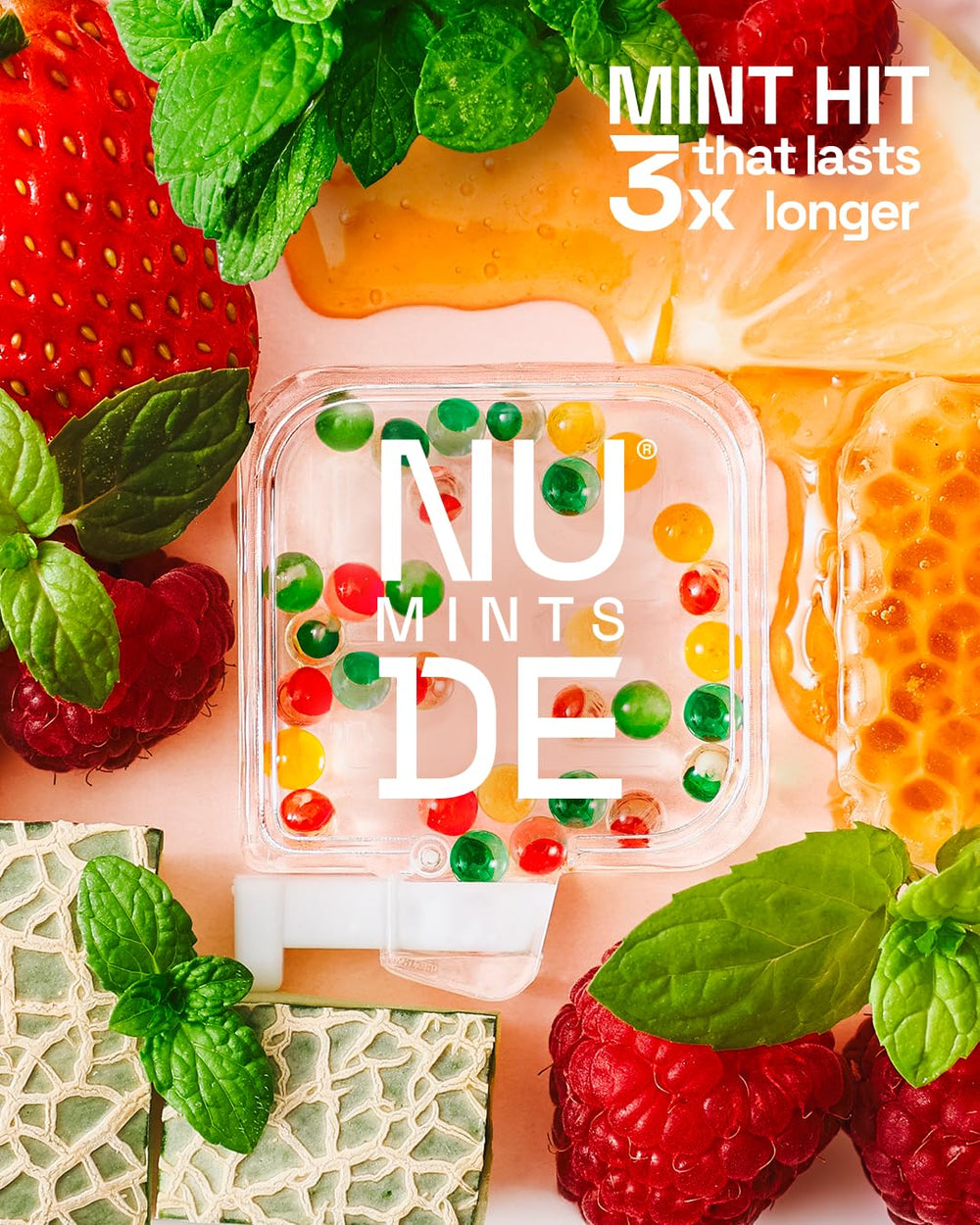 NUDE Mints inner capsule releases gut freshness for lasting freshness