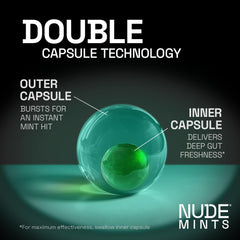 NUDE MINTS mint flavor swirls with inviting breath-freshening aroma.