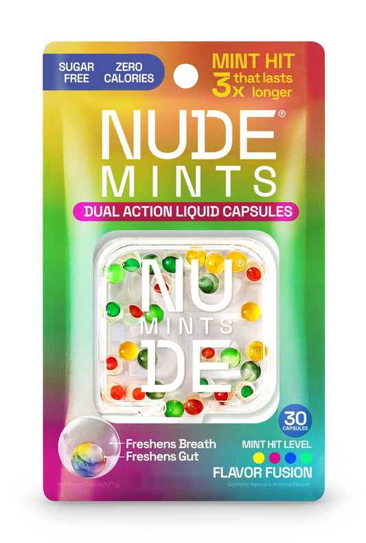 NUDE Mints outer capsule dissolves quickly for instant freshness