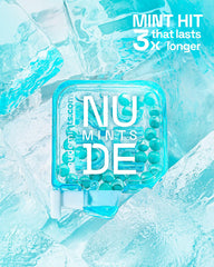 NUDE MINTS packaging box highlights sugar-free, zero-calorie breath care