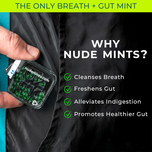NUDE Mints peppermint blast close-up showing bold flavor