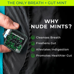 NUDE Mints peppermint blast close-up showing bold flavor