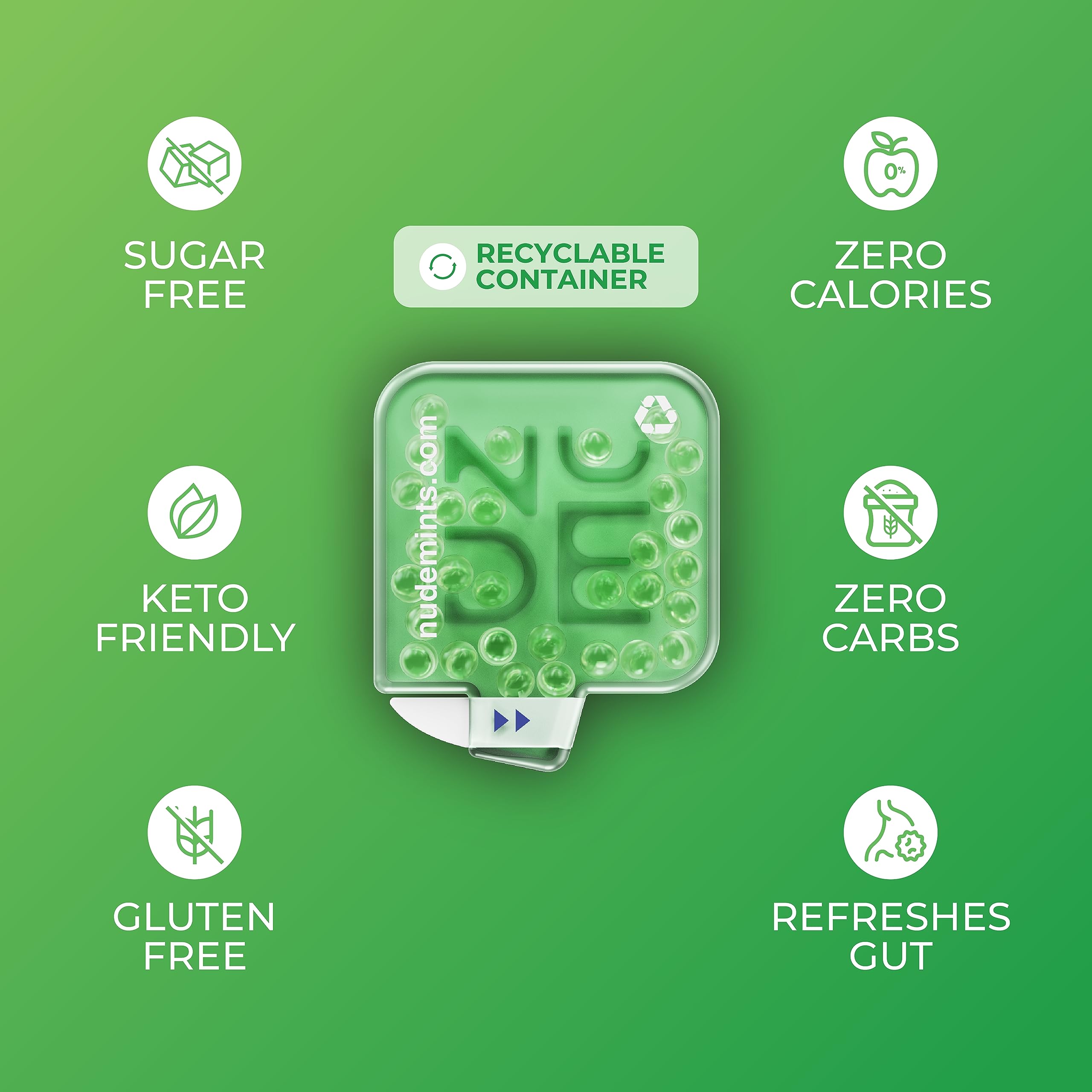 NUDE Mints are sugar-free and zero calories for mindful freshness
