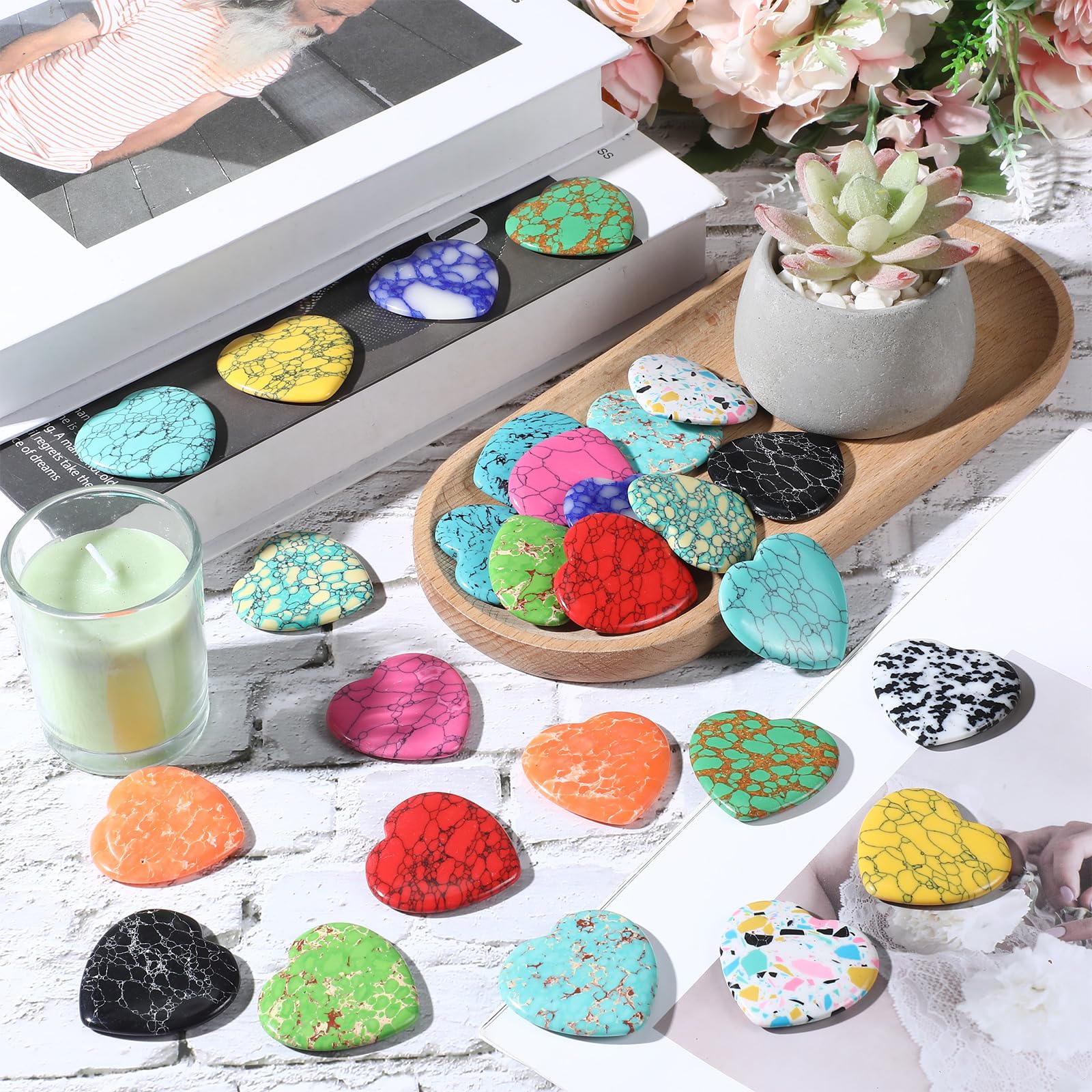 Nuenen polished heart crystals ideal for DIY crafts or jewelry