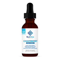 NuEthix Formulations Chasteberry bottle may support estrogen balance and cycle regularity.