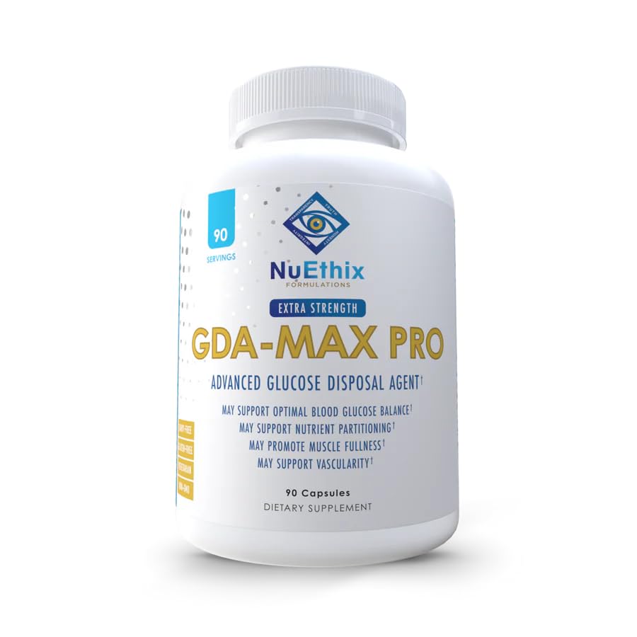 NuEthix Formulations GDA-MAX Pro bottle on shelf for metabolism support.