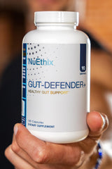NuEthix Gut Defender+ packaging outer box conveys trust and balance.