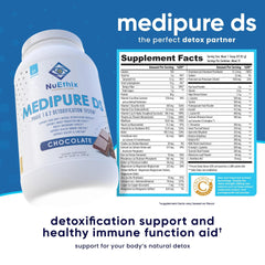 NuEthix Medipure DS scoop dissolving in water for convenient nightly use.