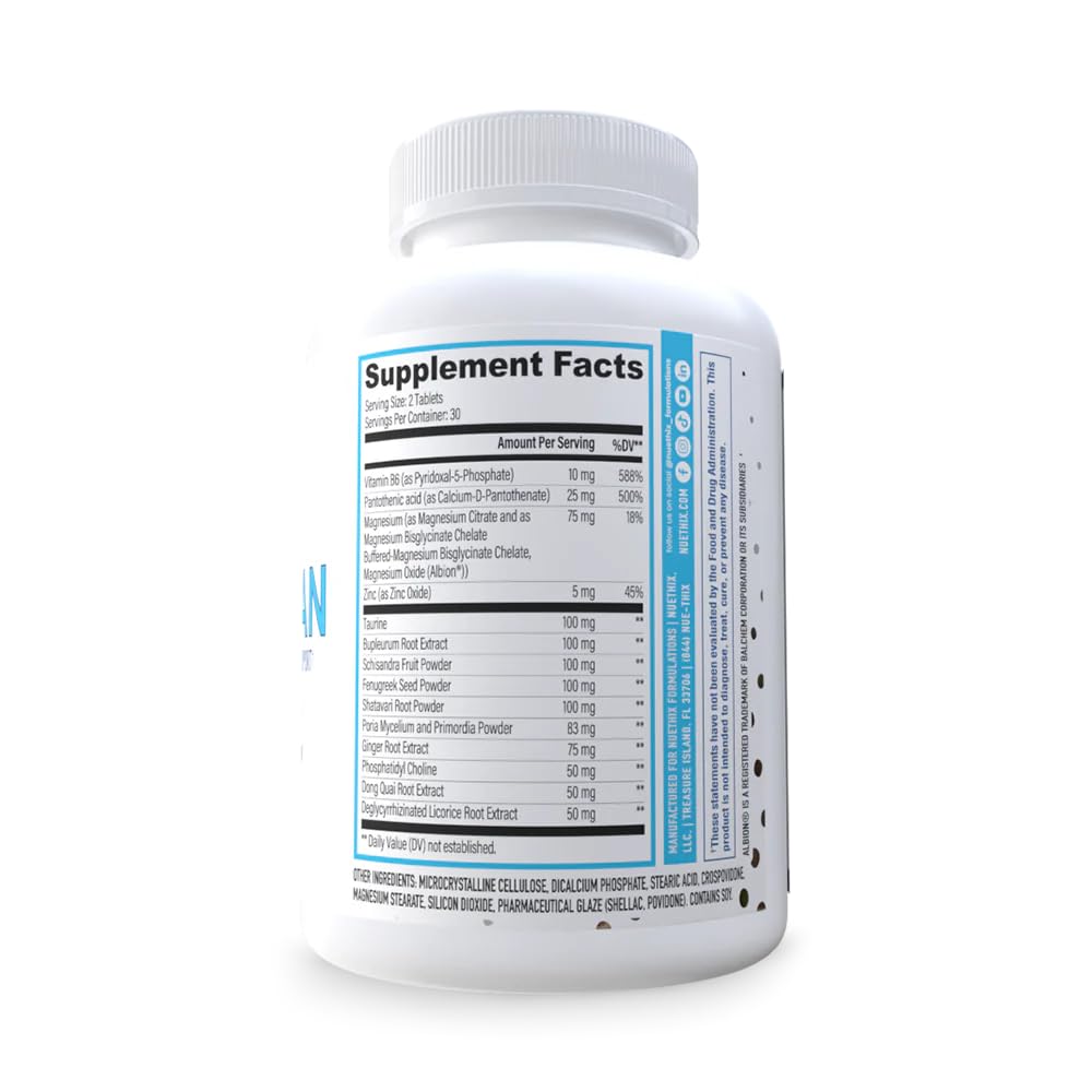 Closeup of NuEthix Nu-Woman bottle showing capsules for daily balance
