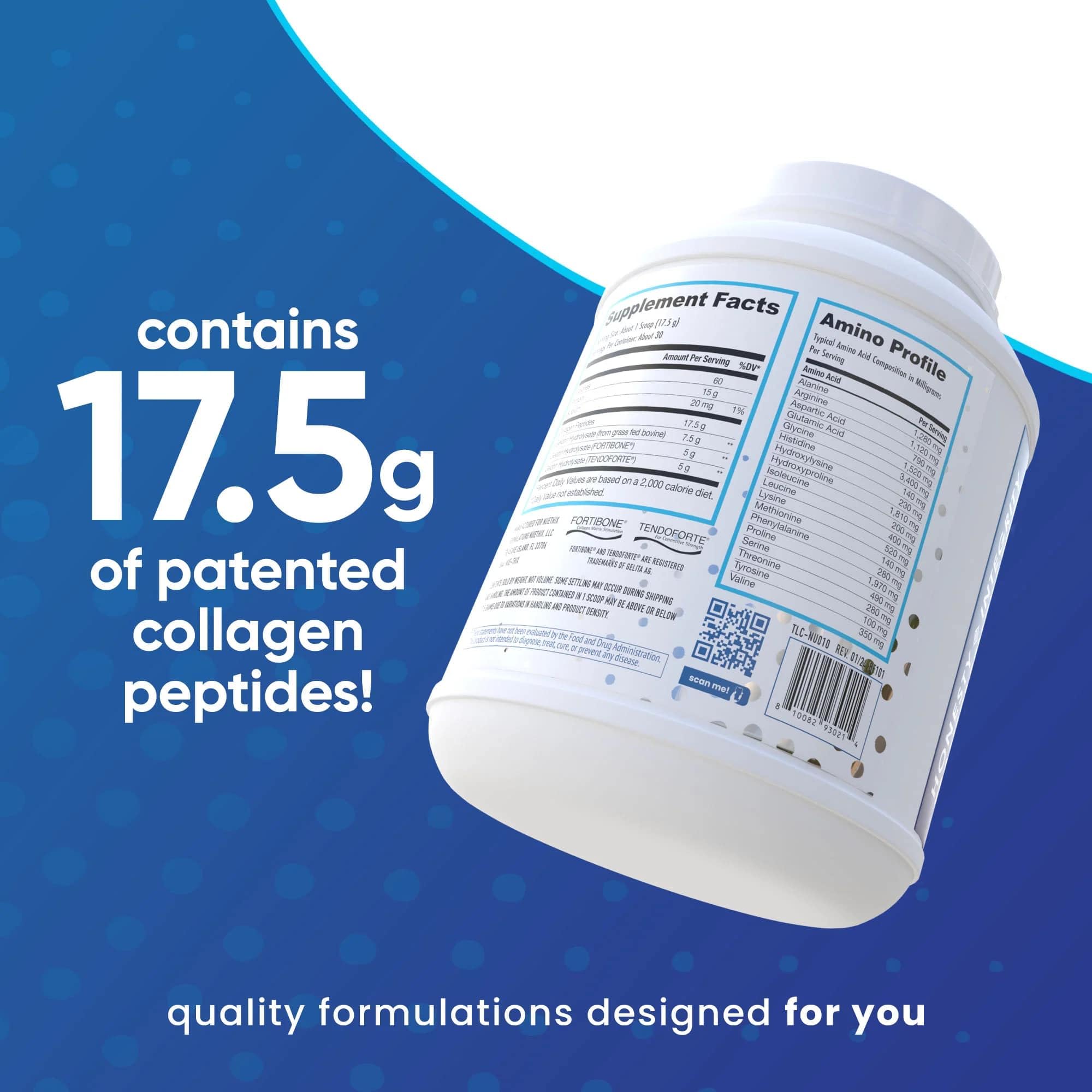 NuEthix Nu-Youth Collagen label highlights gluten-free and non-GMO benefits.