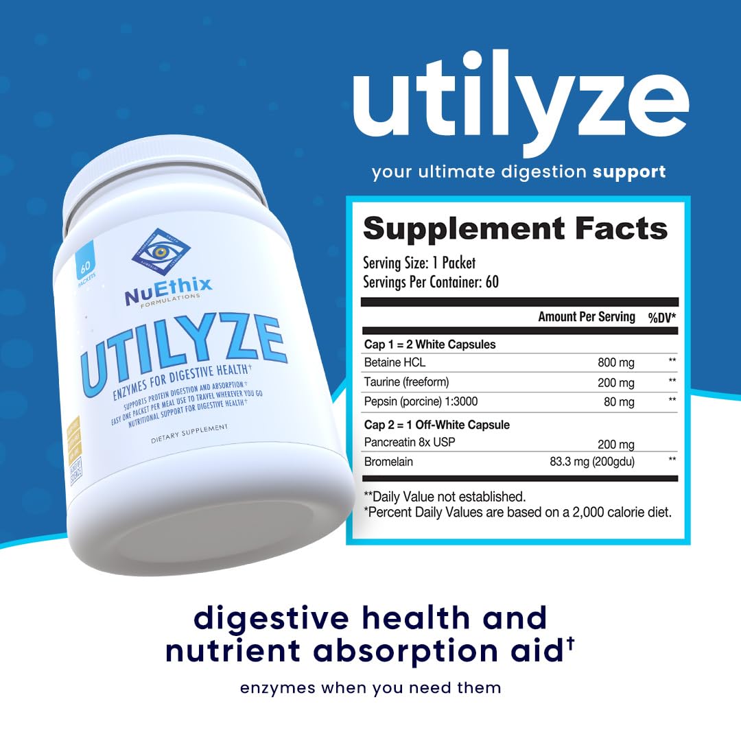 NuEthix Utilyze Enzymes travel packets ready for on-the-go digestion