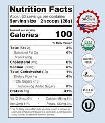 NUFYX Heavenly Protein Powder organic-peas-ingredient highlights US-grown protein.