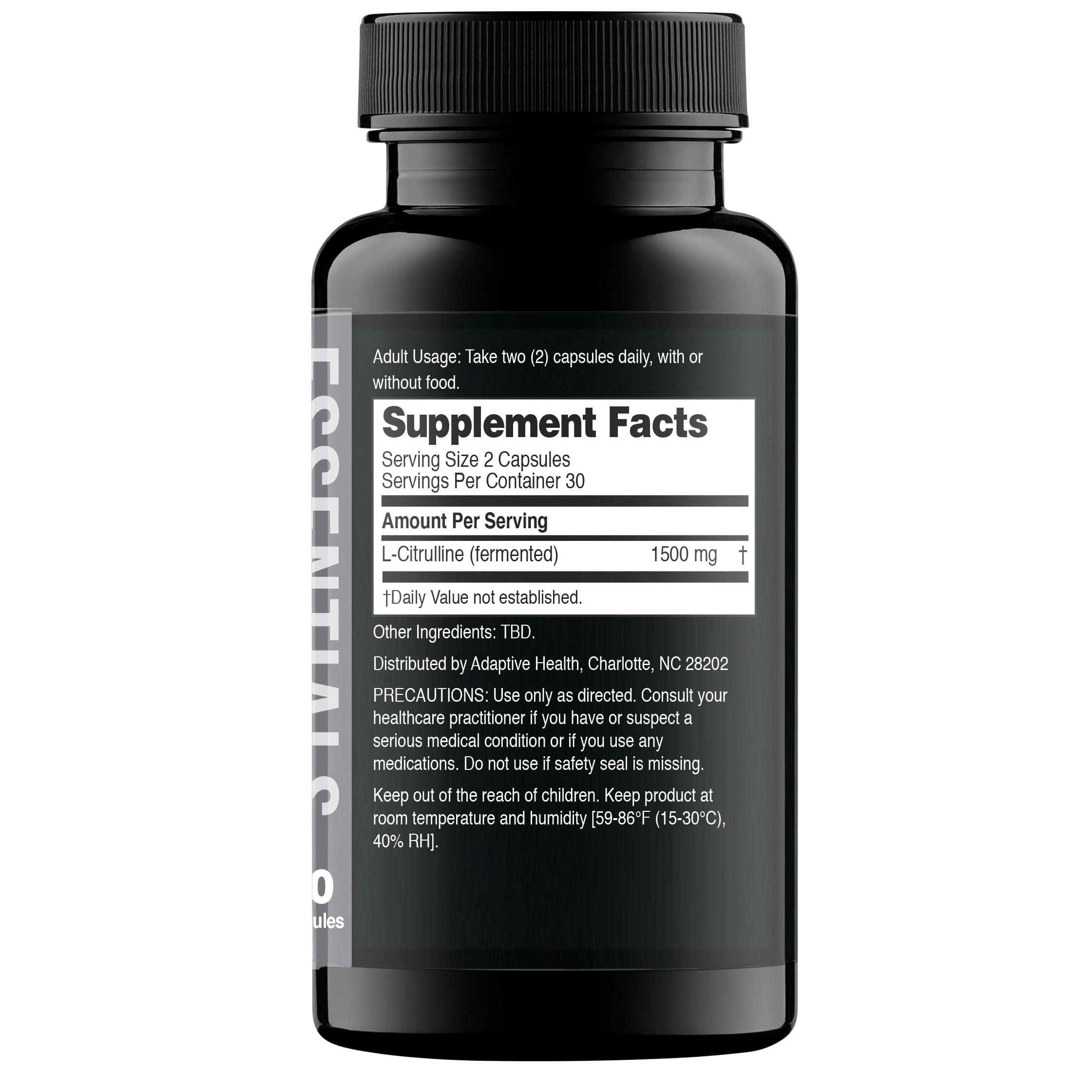 Nugenix Essentials L-Citrulline capsules closeup highlighting the 1500 mg dose for performance