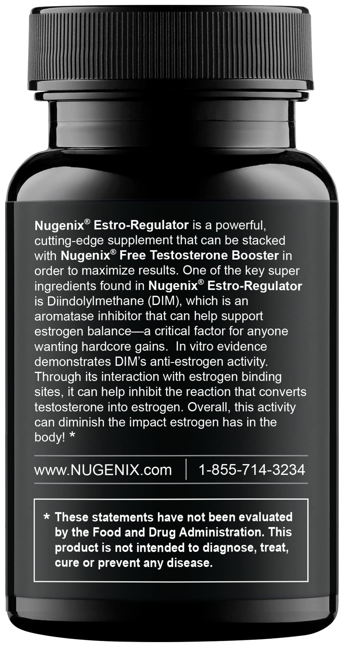 Nugenix Estro-Regulator capsules close-up emphasizing DIM based estrogen regulation