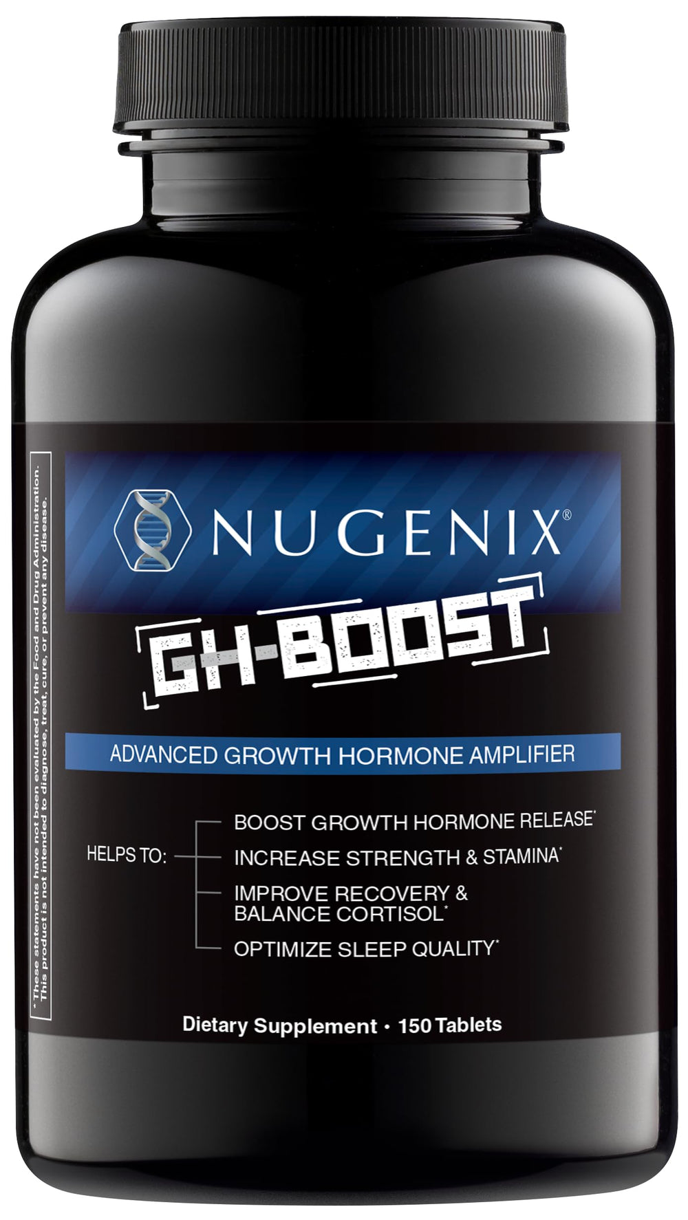 Nugenix GH-Boost bottle on a nightstand promoting restful sleep support