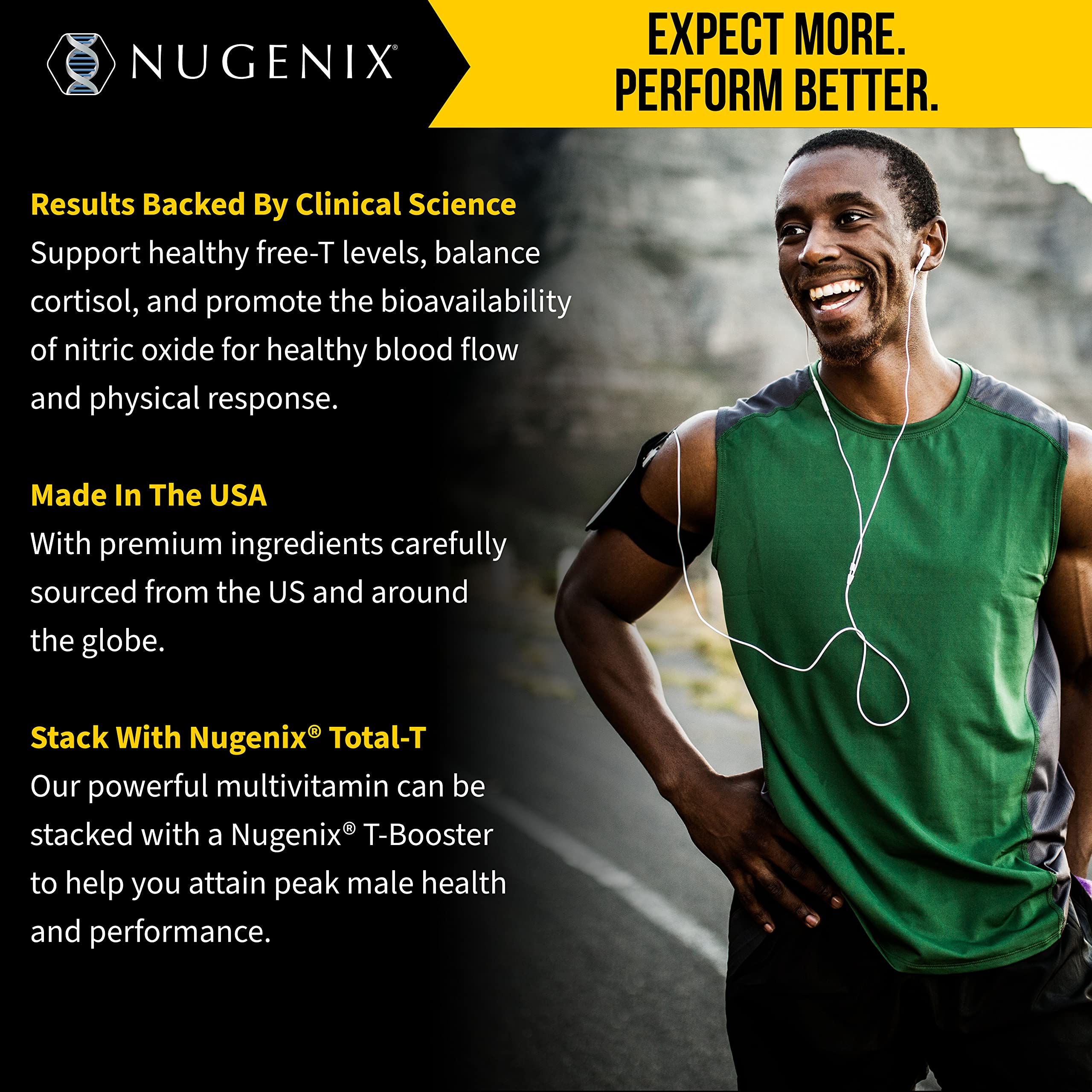 Nugenix daily-use scene with tablet and a glass of water.