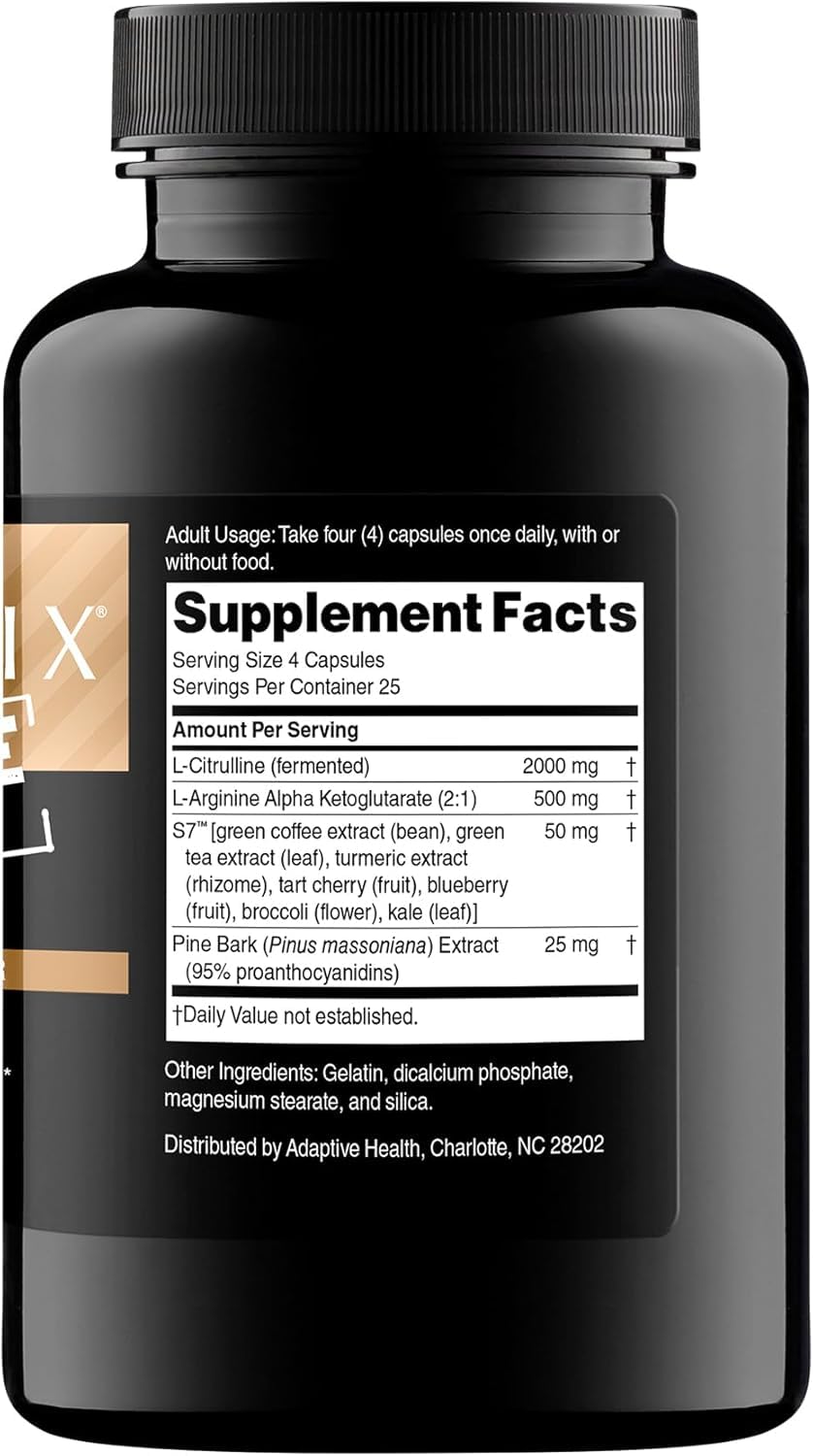 Nugenix Nitric Oxide Booster label closeup highlighting key ingredients for NO support