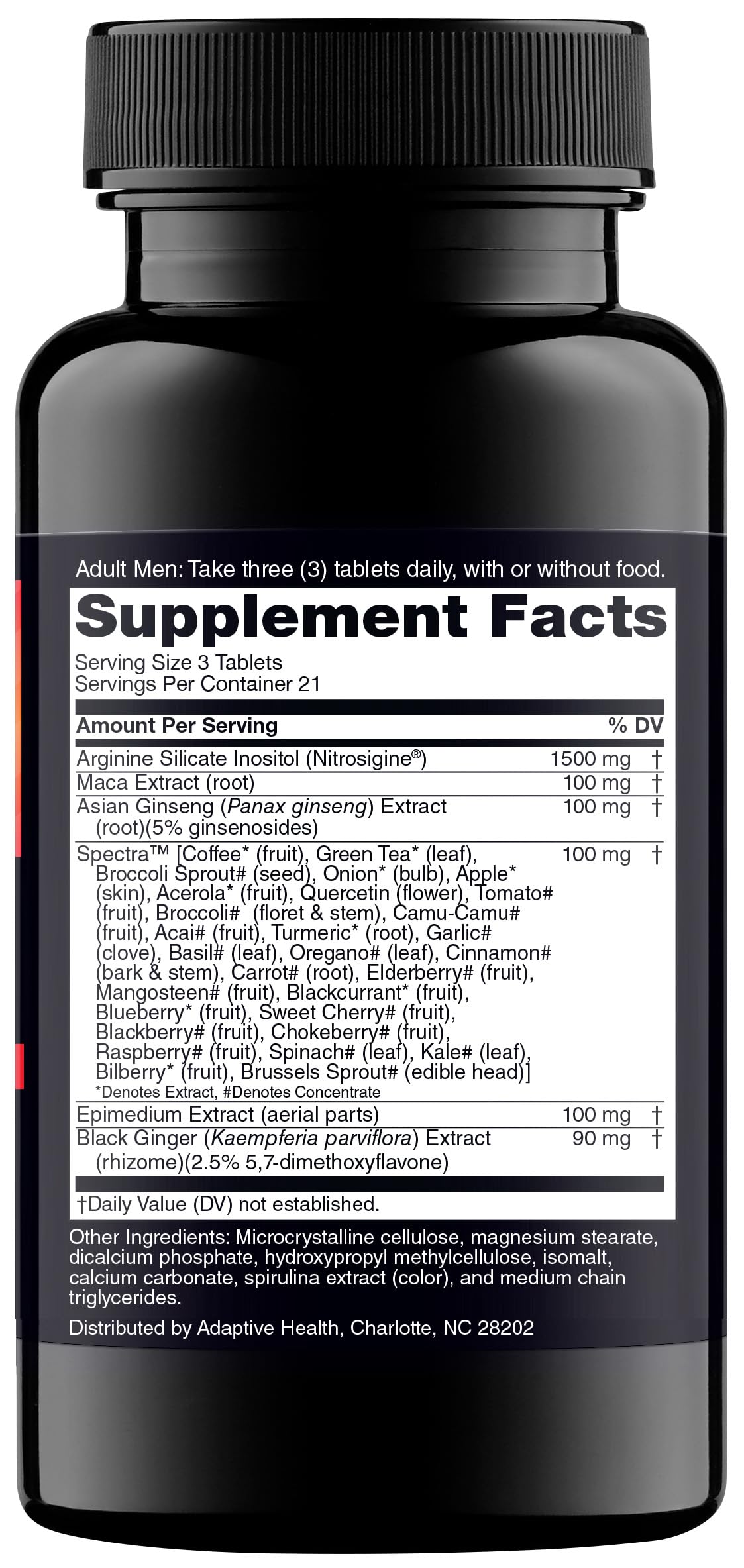 Nugenix Perform bottle back details highlight daily vitality ingredients