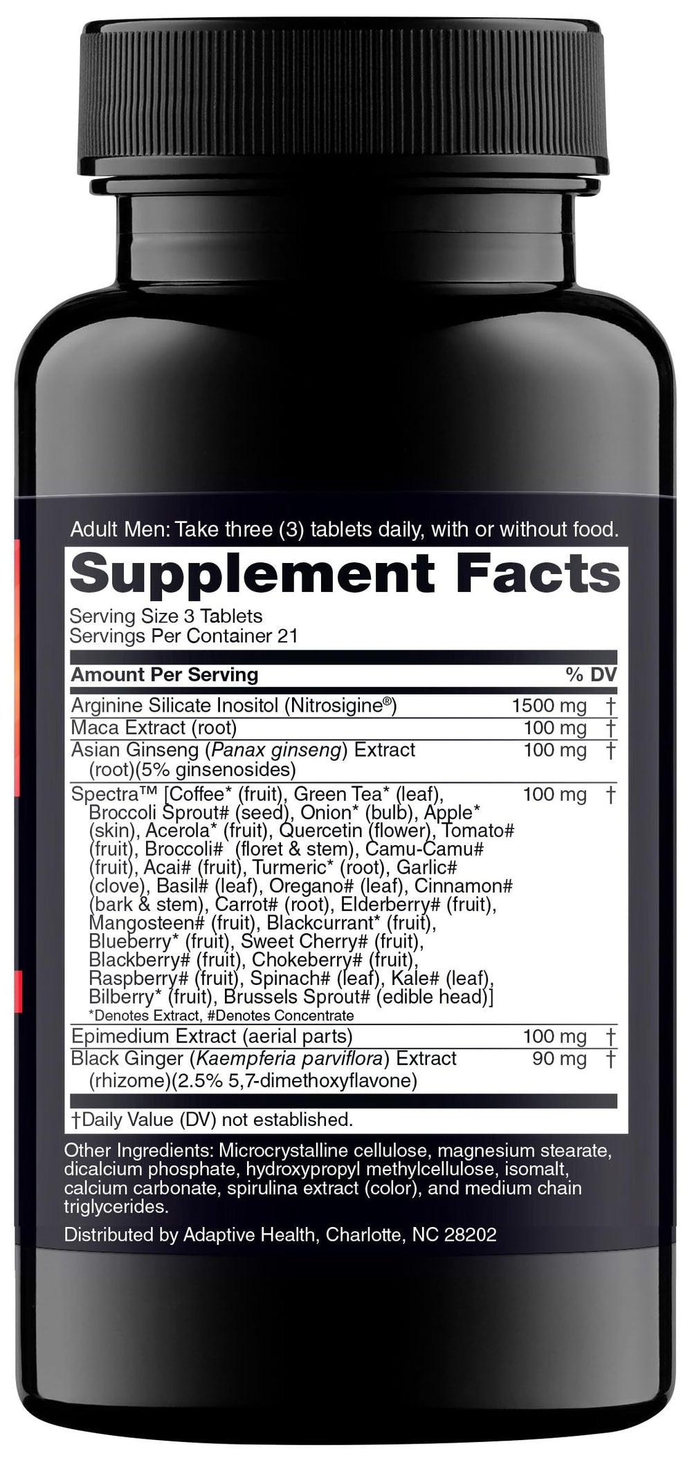 Nugenix Perform bottle back details highlight daily vitality ingredients