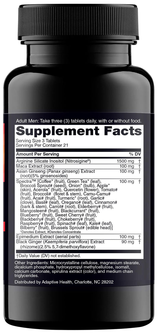 Nugenix Perform bottle back details highlight daily vitality ingredients