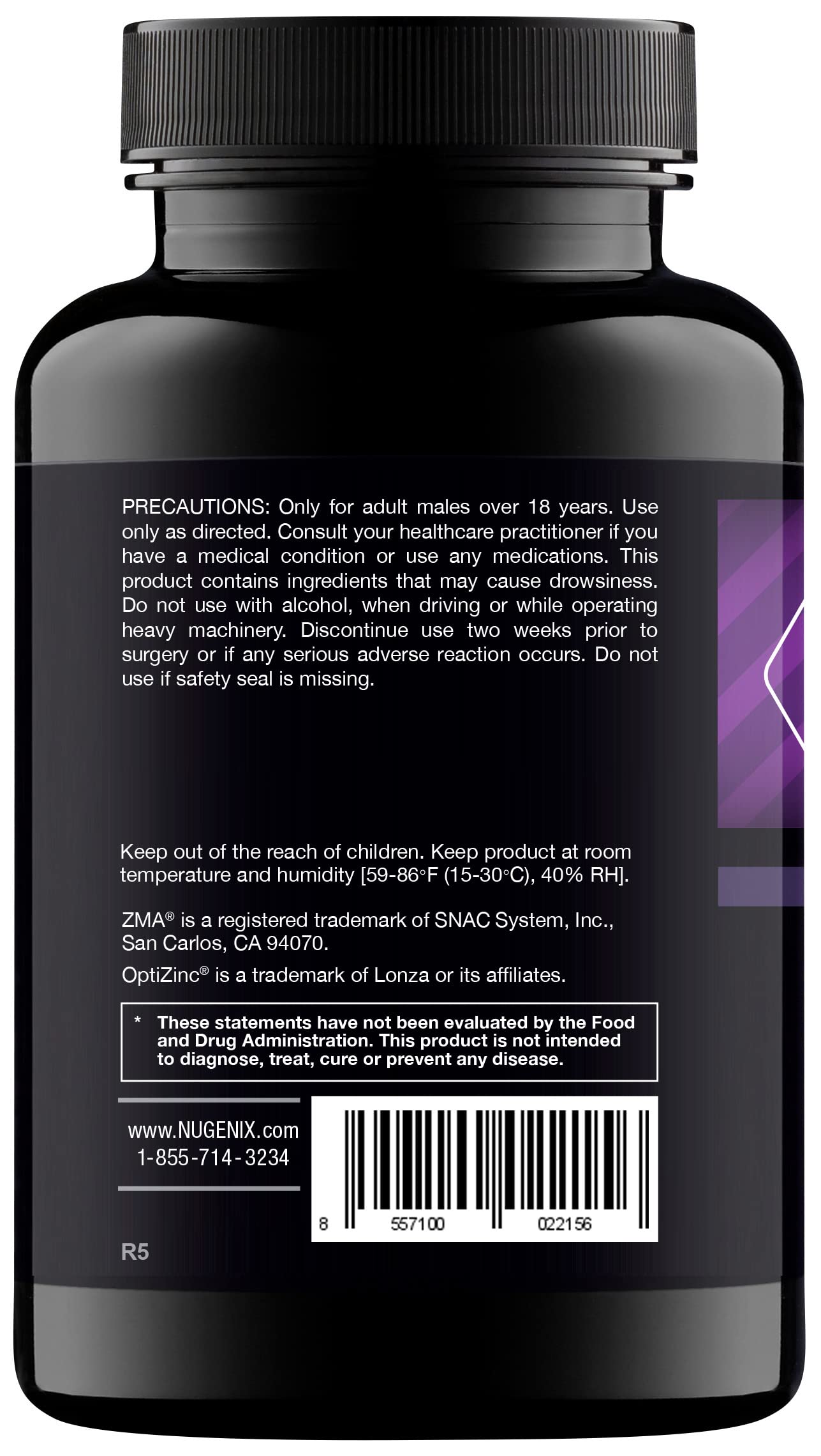 Nugenix PM ZMA bottle beside a glass of water for bedtime routine