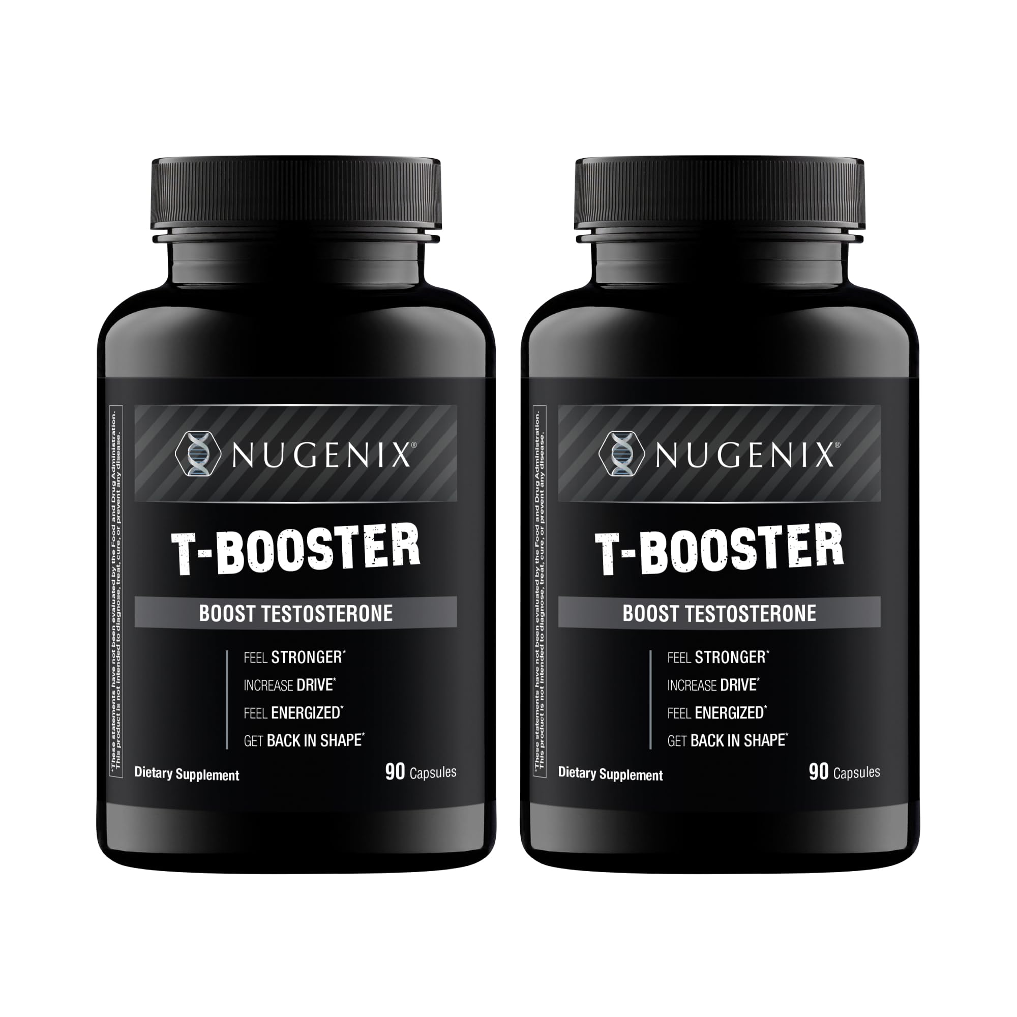 Nugenix T Booster bottle front showing daily energy support.