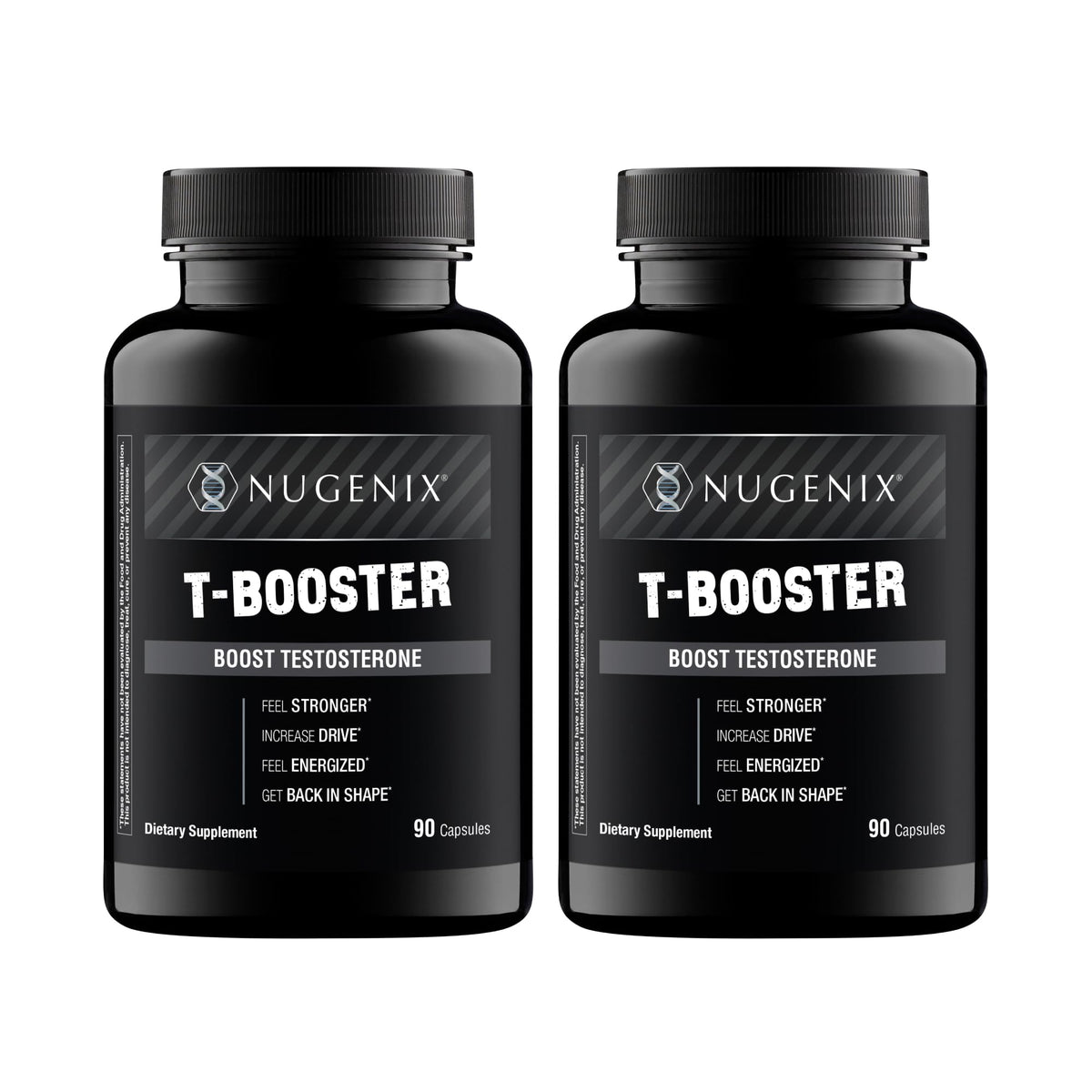 Nugenix T Booster bottle front showing daily energy support.