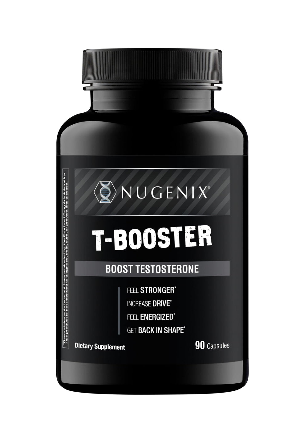 Nugenix T Booster bottle front view with 90-count capsules for daily energy