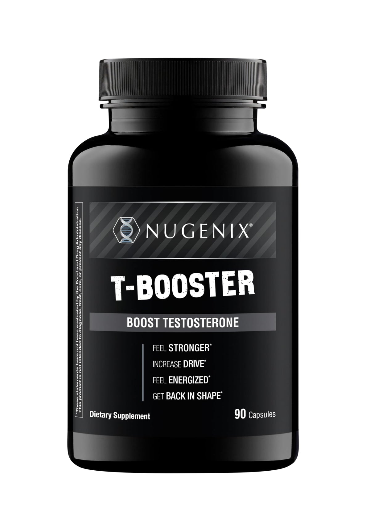 Nugenix T Booster bottle front view with 90-count capsules for daily energy