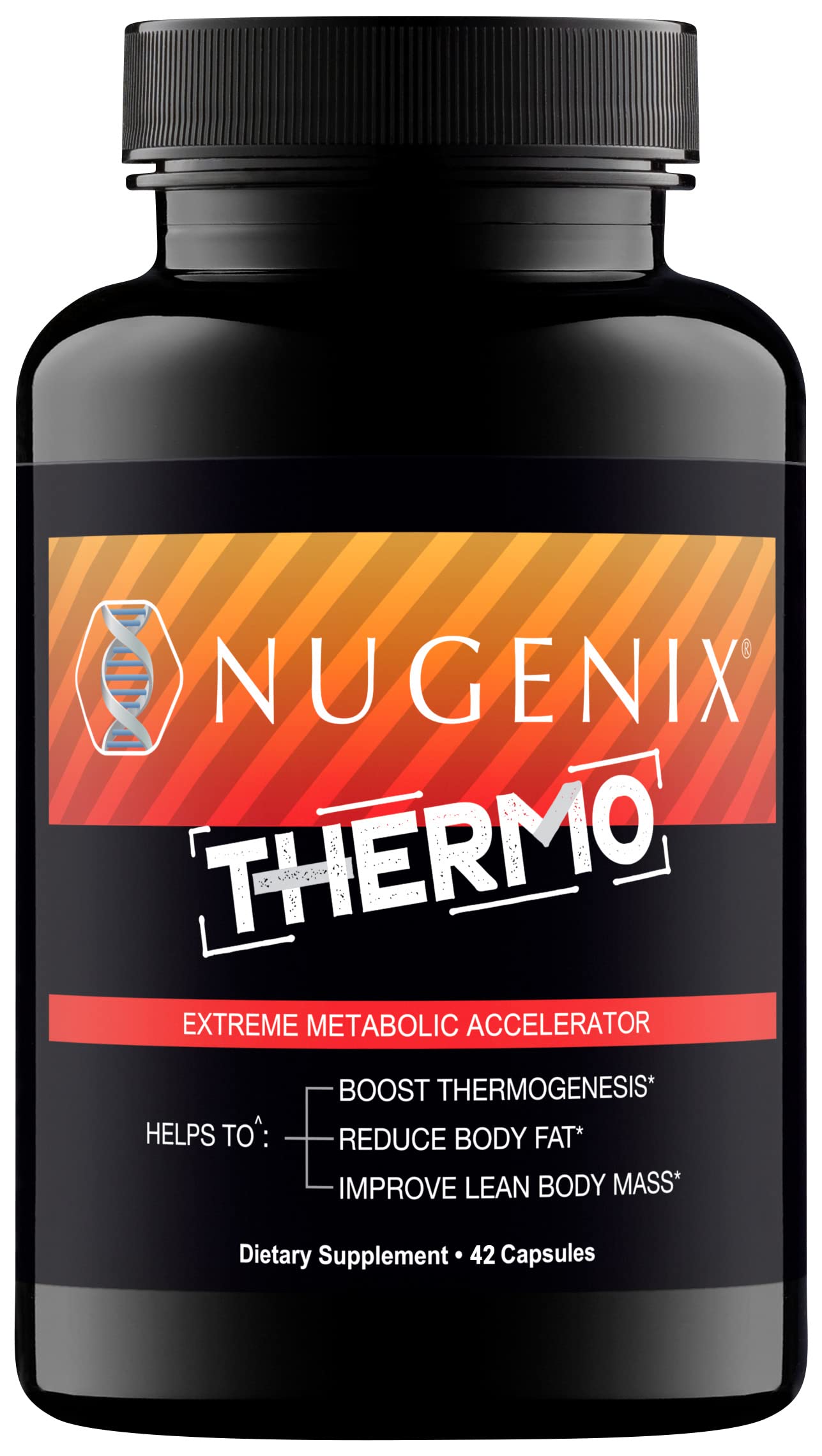 Nugenix Thermo bottle front for reliable energy support during workouts.